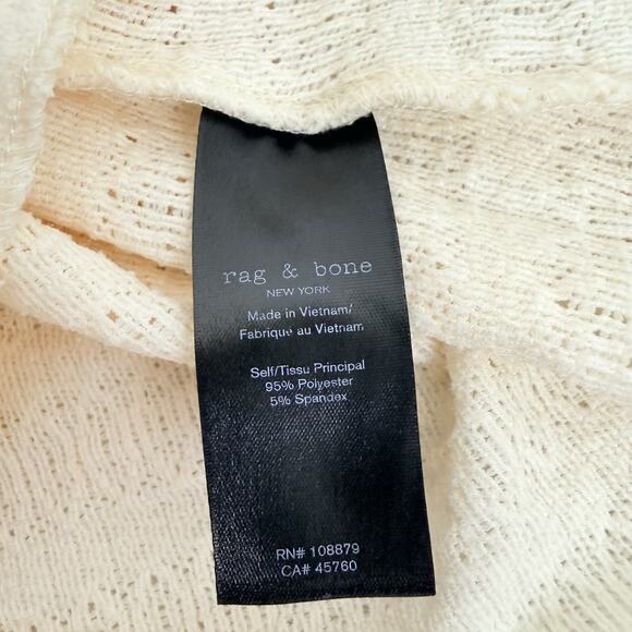 rag & bone Julia Scoop Neck Tee Women XS Ivory Sheer Pullover Stretch Minimalist - Picture 13 of 16